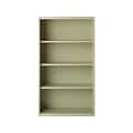 Hirsh HL8000 Series 60H 4-Shelf Bookcase with Adjustable Shelves, Putty Steel (21992)