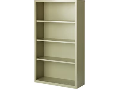 Hirsh HL8000 Series 60"H 4-Shelf Bookcase with Adjustable Shelves, Putty Steel (21992)