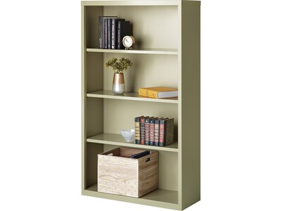 Hirsh HL8000 Series 60"H 4-Shelf Bookcase with Adjustable Shelves, Putty Steel (21992)