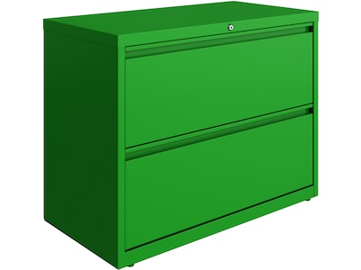 Hirsh HL10000 Series 2-Drawer Lateral File Cabinet, Locking, Letter/Legal, Screaming Green, 36 (242