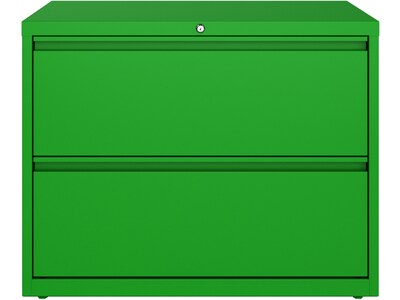 Hirsh HL10000 Series 2-Drawer Lateral File Cabinet, Locking, Letter/Legal, Screaming Green, 36 (242