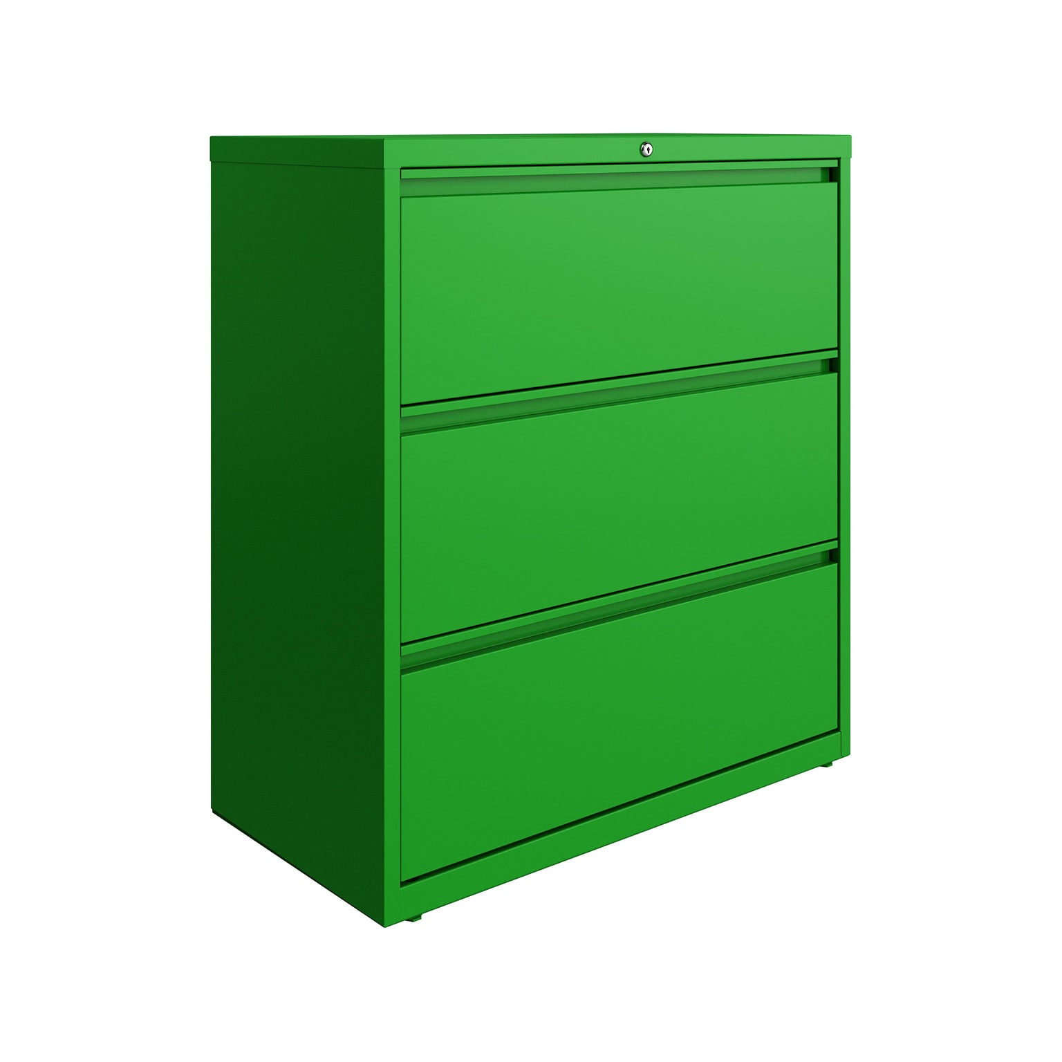 Hirsh HL10000 Series 3-Drawer Lateral File Cabinet, Locking, Letter/Legal, Screaming Green, 36 (24253)
