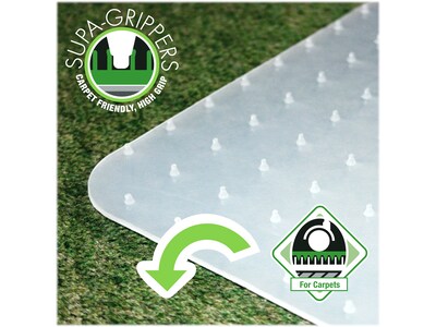 Floortex® Revolutionmat® 45" x 53" Rectangular Chair Mat for Carpet, Polypropylene (NCMFLLGC0003)