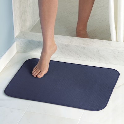 InterDesign iDry Bath Mat 18L x 24W Polyester Navy (16217)