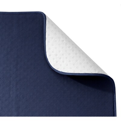 InterDesign iDry Bath Mat 18L x 24W Polyester Navy (16217)