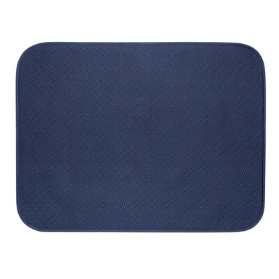 InterDesign iDry Bath Mat 18"L x 24"W Polyester Navy (16217)