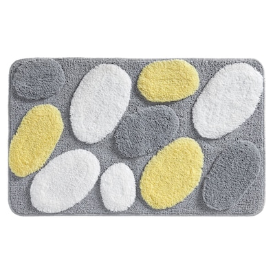 InterDesign Pebblz Rug 34L x 21W Microfiber Yellow/Gray (17093)