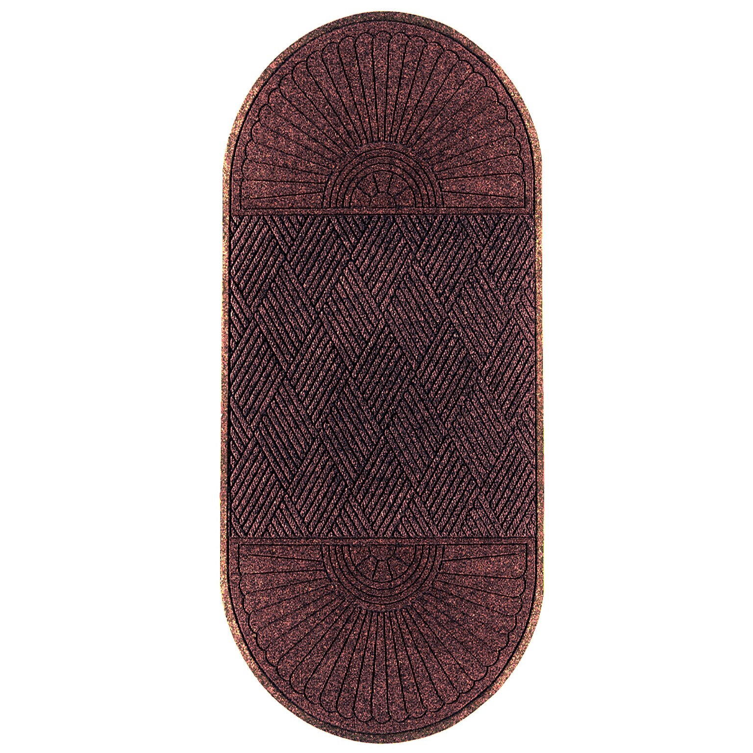 M+A Matting WaterHog Max Grand Diamond, Mat + Two Ends, Universal Cleated, 3 x 7.1, Maroon (224974000000)