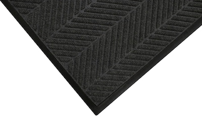 M+A Matting WaterHog Max Herringbone Classic Mat, Universal Cleated, 4 x 6, Black Smoke (224070460