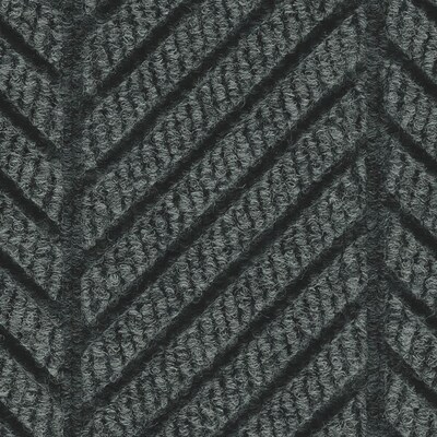 M+A Matting WaterHog Max Herringbone Classic Mat, Universal Cleated, 4 x 6, Black Smoke (224070460