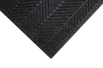 M+A Matting WaterHog Max Herringbone Fashion Mat, Universal Cleated, 4 x 6, Black Smoke (224170460