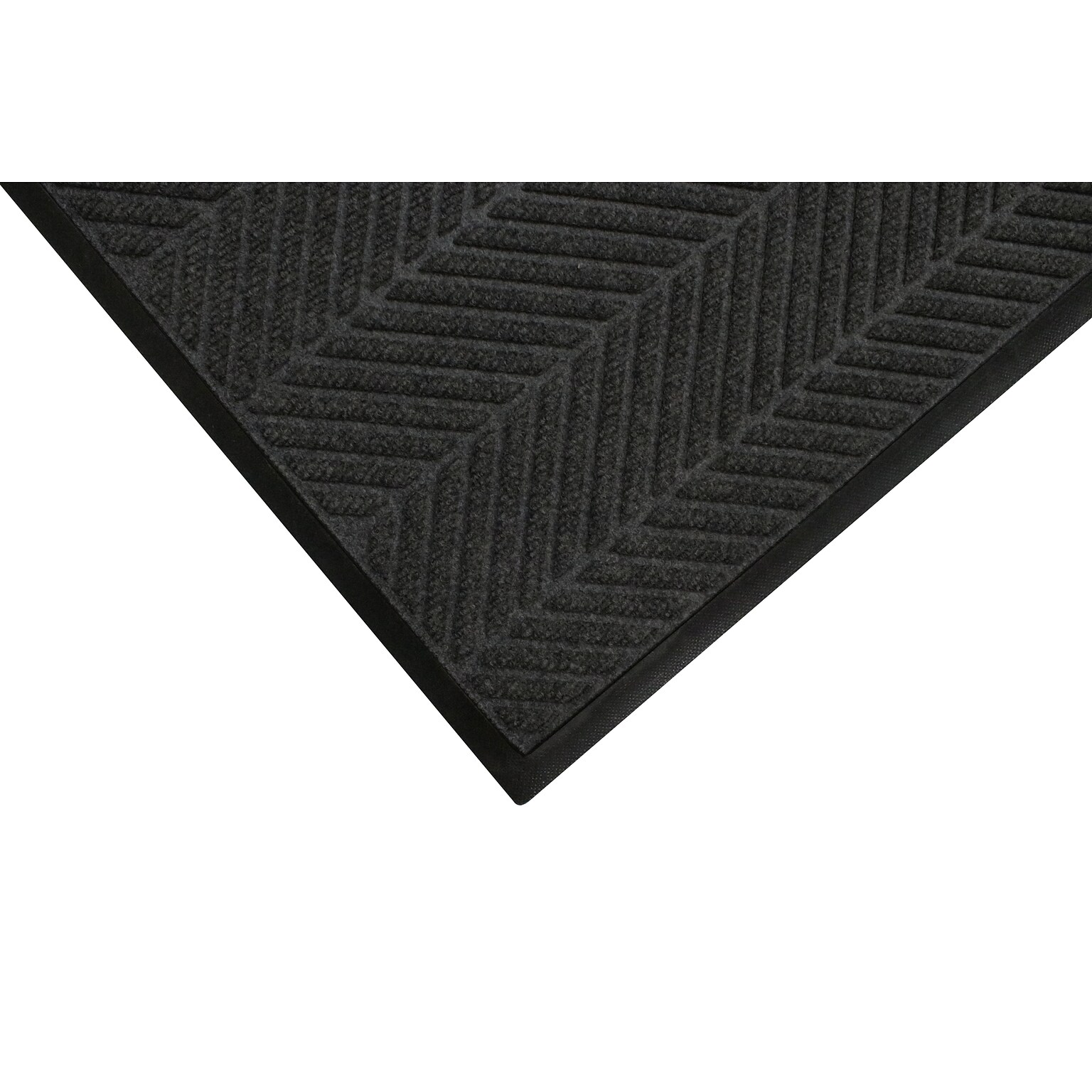 M+A Matting WaterHog Max Herringbone Classic Mat, Smooth, 4 x 6, Black Smoke (22407046170)