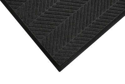 M+A Matting WaterHog Max Herringbone Classic Mat, Universal Cleated, 3 x 10, Black Smoke (22407031