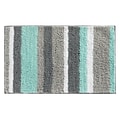 InterDesign Stripz Rug 34L x 21W Microfiber Mint/Gray (18917)