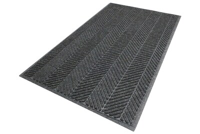 M+A Matting WaterHog Max Herringbone Fashion Mat, Universal Cleated, 3' x 5', Grey Ash  (22417335070)