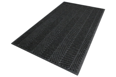 M+A Matting WaterHog Max Herringbone Fashion Mat, Universal Cleated, 3' x 5', Black Smoke (22417035070)