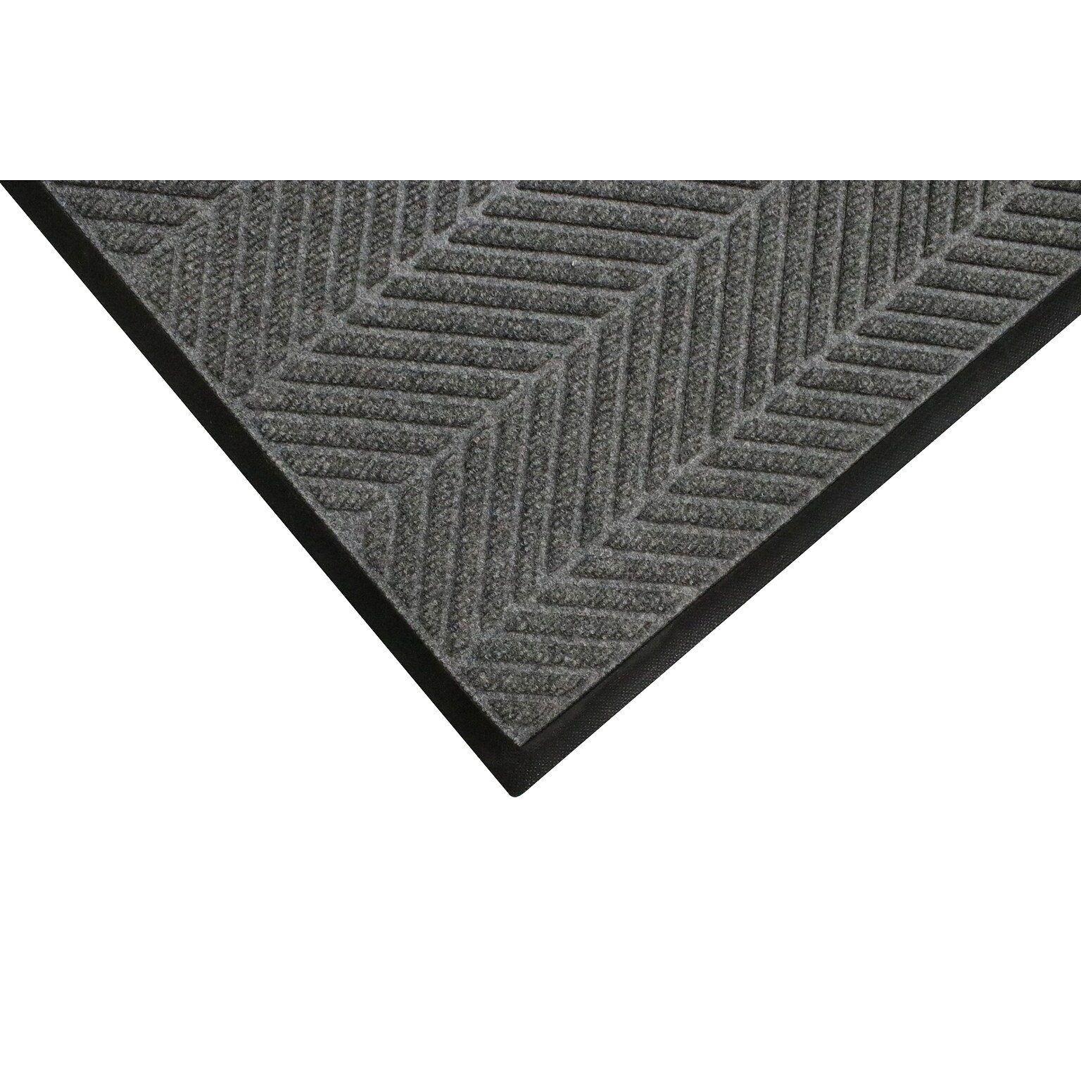 M+A Matting WaterHog Max Herringbone Classic Mat, Smooth, 3 x 10, Grey Ash (224073310170)