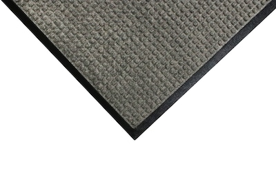 M+A Matting WaterHog Squares Classic Mat, Smooth, 3 x 5, Medium Grey (2005735170)