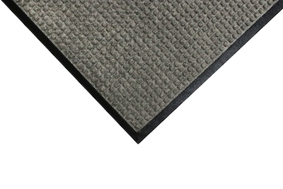 M+A Matting WaterHog Squares Classic Mat, Universal Cleated, 3 x 5, Medium Grey (2005735070)