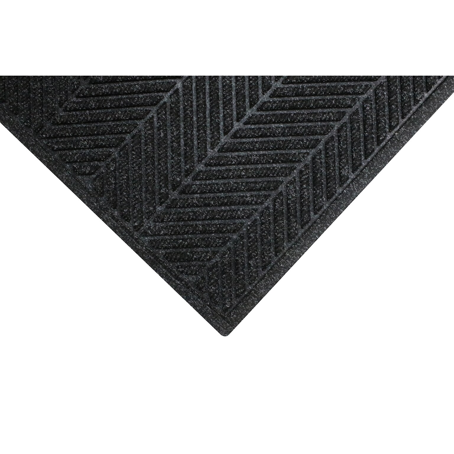 M+A Matting WaterHog Max Herringbone Classic Mat, Smooth, 6 x 12.2, Black Smoke (224070612170)