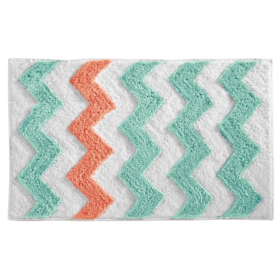 InterDesign Chevron Rug 34L x 21W Microfiber Aruba/Coral (19053)