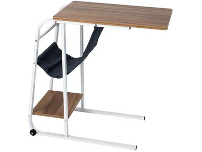 Mind Reader 44 Rolling Couch Side Table, Brown/White (COUCHTAB-BRN)