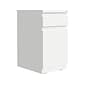 Hirsh 2-Drawer Mobile Vertical File Cabinet, Letter Size, Lockable, 27.75"H x 15"W x 19.88"D, White (25033)