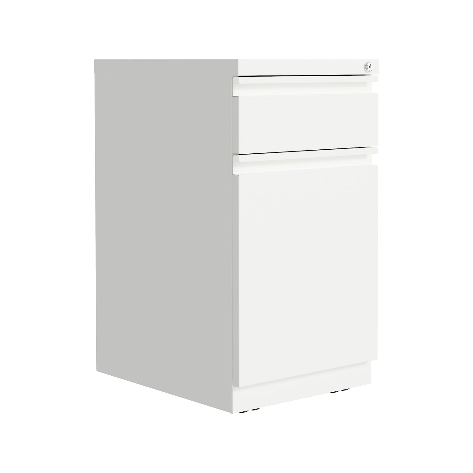 Hirsh 2-Drawer Mobile Vertical File Cabinet, Letter Size, Lockable, 27.75H x 15W x 19.88D, White (25033)