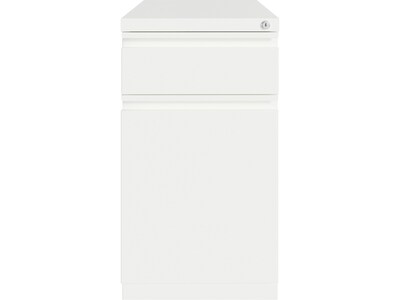 Hirsh 2-Drawer Mobile Vertical File Cabinet, Letter Size, Lockable, 27.75H x 15W x 19.88D, White
