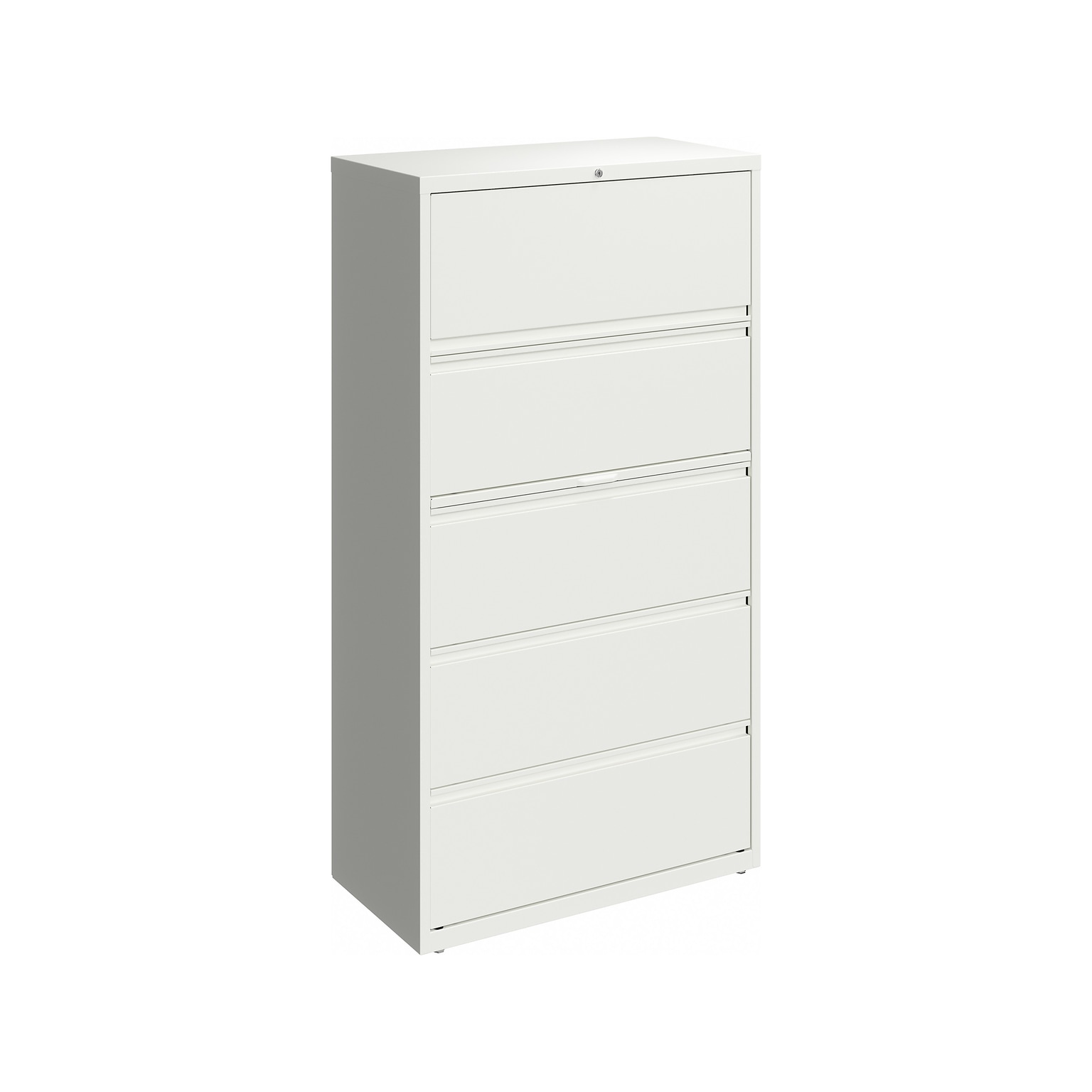 Hirsh HL10000 Series 5-Drawer Lateral File Cabinet, Locking, Letter/Legal, White, 36 (23703)
