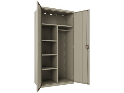 Hirsh 72" Steel Wardrobe Cabinet with 4 Shelves, Putty (22631)