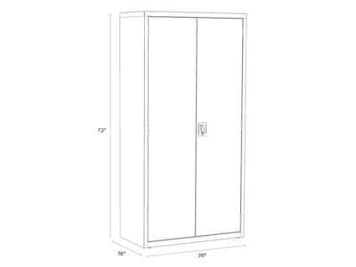 Hirsh 72" Steel Wardrobe Cabinet with 4 Shelves, Putty (22631)