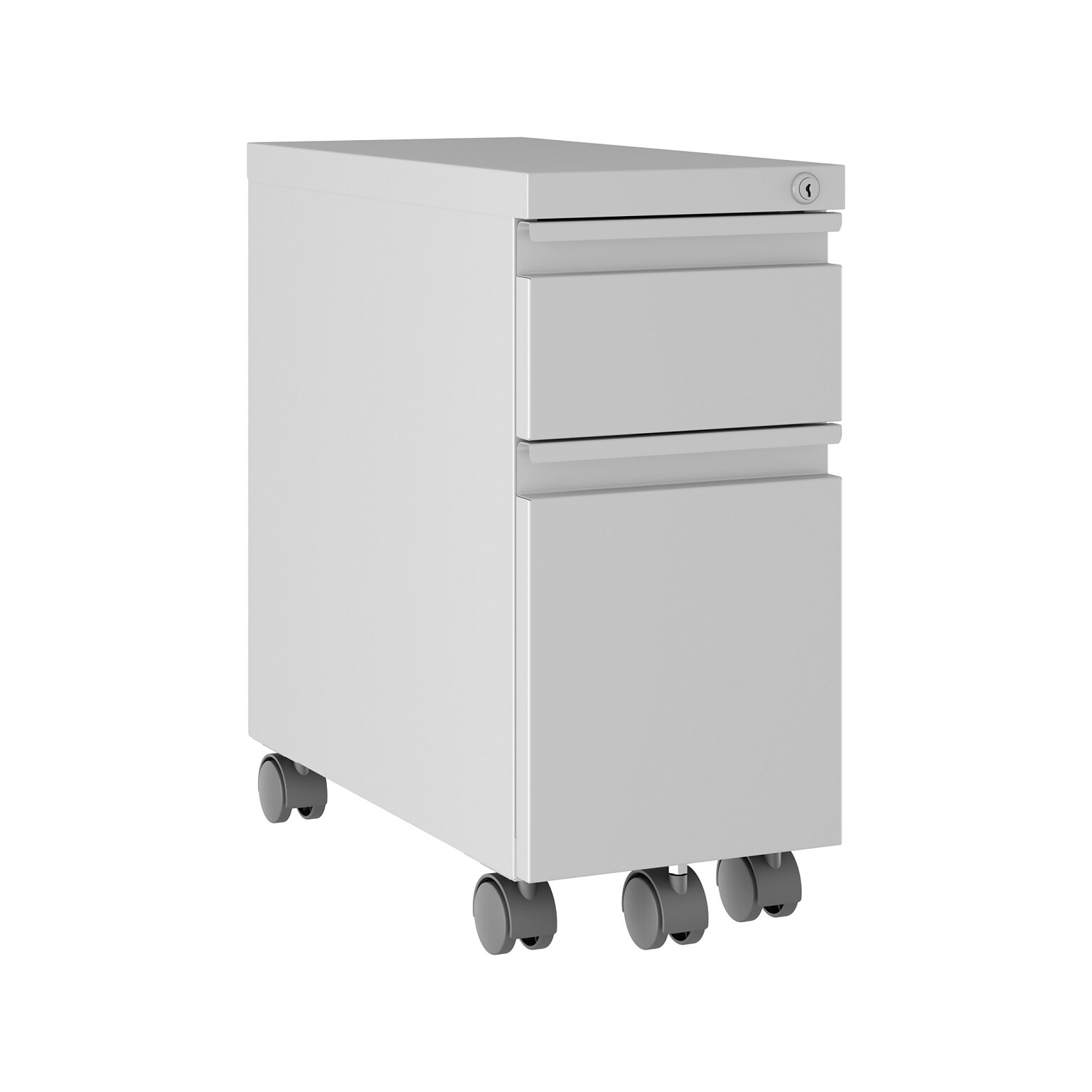 Hirsh HL10000 Series 2-Drawer Mobile Vertical File Cabinet, Letter/Legal Size, Lockable, Arctic Silver (24044)