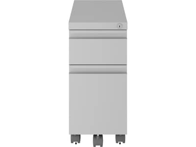 Hirsh HL10000 Series 2-Drawer Mobile Vertical File Cabinet, Letter/Legal Size, Lockable, Arctic Silver (24044)