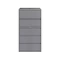 Hirsh HL10000 Series 5-Drawer Lateral File Cabinet, Locking, Letter/Legal, Arctic Silver, 36 (23747