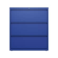 Hirsh HL10000 Series 3-Drawer Lateral File Cabinet, Locking, Letter/Legal, Classic Blue, 36 (24254)