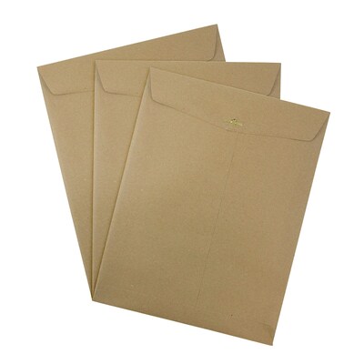 JAM Paper Open End Catalog Envelopes with Clasp Closure, 10" x 13", Brown Kraft, 10/Pack (563120854D)