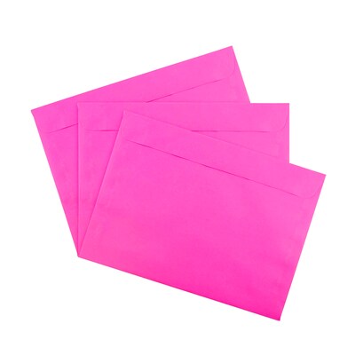 JAM Paper 9 x 12 Booklet Colored Envelopes, Ultra Fuchsia Pink, 25/Pack (5156770)