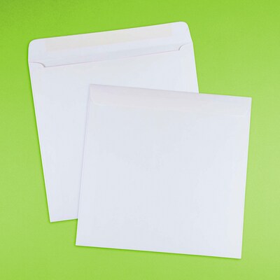 JAM Paper 9.5 x 9.5 Square Invitation Envelopes, White, 25/Pack (4233)