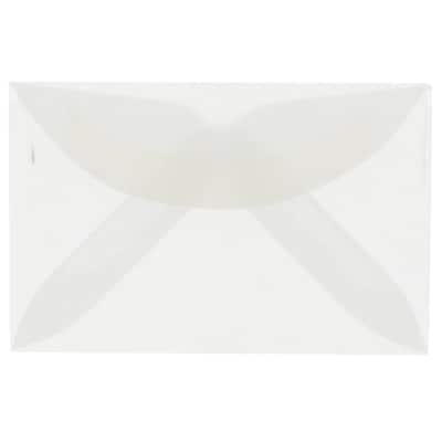 JAM Paper 3Drug Translucent Vellum Mini Envelopes, 2.3125 x 3.625, Clear, 25/Pack (LECV900)