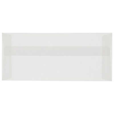 JAM Paper #10 Business Translucent Vellum Envelopes, 4.125 x 9.5, Clear, 25/Pack (2851306)