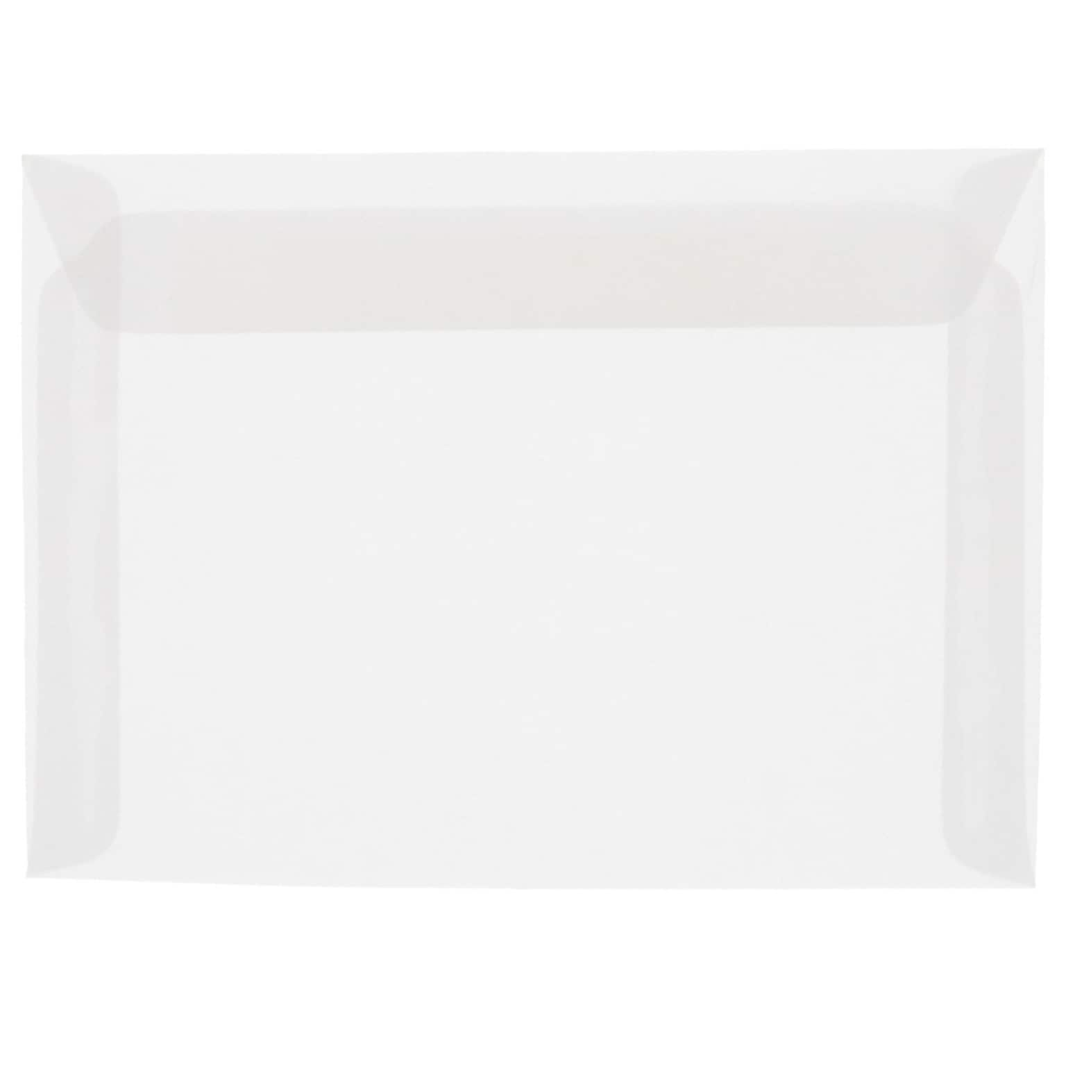 JAM Paper 8.75 x 11.5 Booklet Translucent Vellum Envelopes, Clear, 25/Pack (2851370)