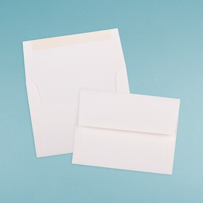 JAM Paper A2 Strathmore Invitation Envelopes, 4.375 x 5.75, Bright White Laid, Bulk 1000/Carton (99118B)