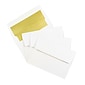 JAM Paper A6 Foil Lined Invitation Envelopes, 4.75 x 6.5, White with Gold Foil, 25/Pack (82851)