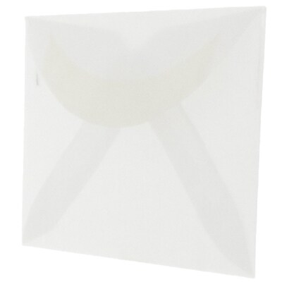 JAM Paper 3Drug Translucent Vellum Mini Envelopes, 2.3125 x 3.625, Clear, 100/Pack (LECV900A)