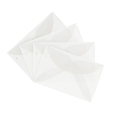 JAM Paper 3Drug Translucent Vellum Mini Envelopes, 2.3125 x 3.625, Clear, 100/Pack (LECV900A)