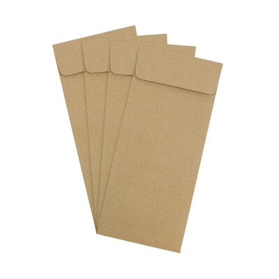 JAM Paper Open End #12 Kraft Currency Envelope, 4 3/4" x 11", Brown Kraft Paper Bag, 50/Pack (2119018862I)