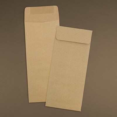 JAM Paper Open End #12 Currency Envelope, 4 3/4" x 11", Brown Kraft Paper Bag, 50/Pack (2119018862I)