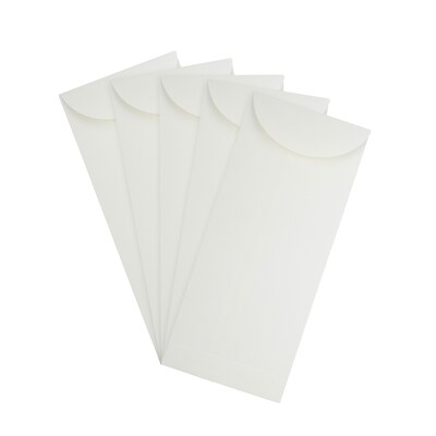 JAM Paper Strathmore Open End #12 Currency Envelope, 4 3/4" x 11", Bright White Wove, 50/Pack (191253I)