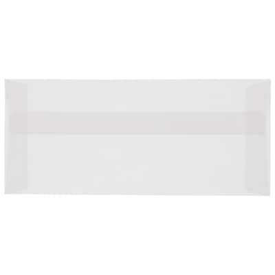 JAM Paper Open End #10 Business Envelope, 4 1/8" x 9 1/2", Clear, 50/Pack (2851306I)
